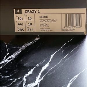 Adidas Crazy 1 Lakers Sunshine 2022 Core Black Gold Yellow GY3808 Kobe Bryant